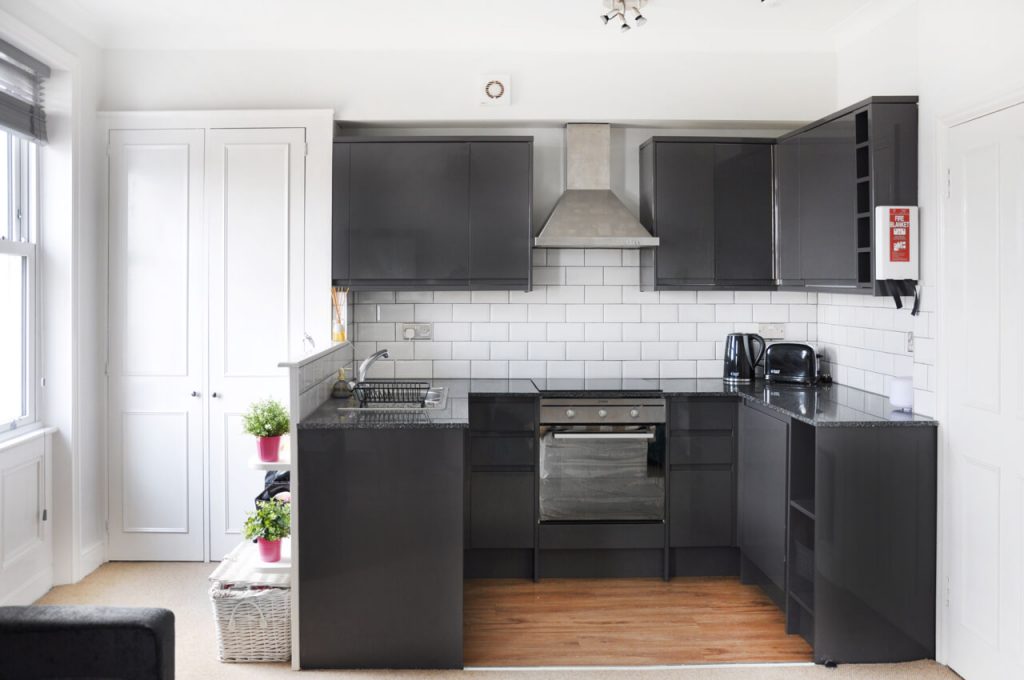 Kitchen in studio apartment, Lamington Lettings